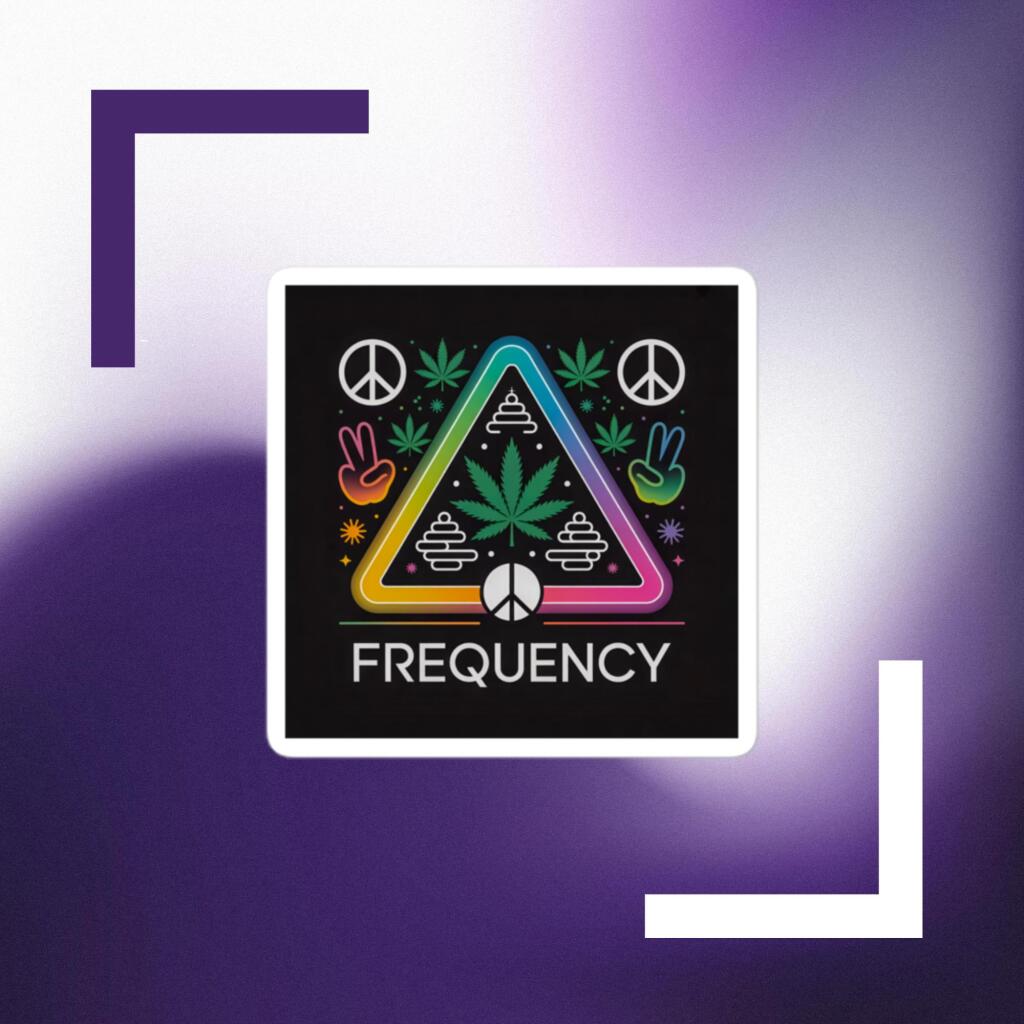 Frequency Sticker vinyl sticker on white background