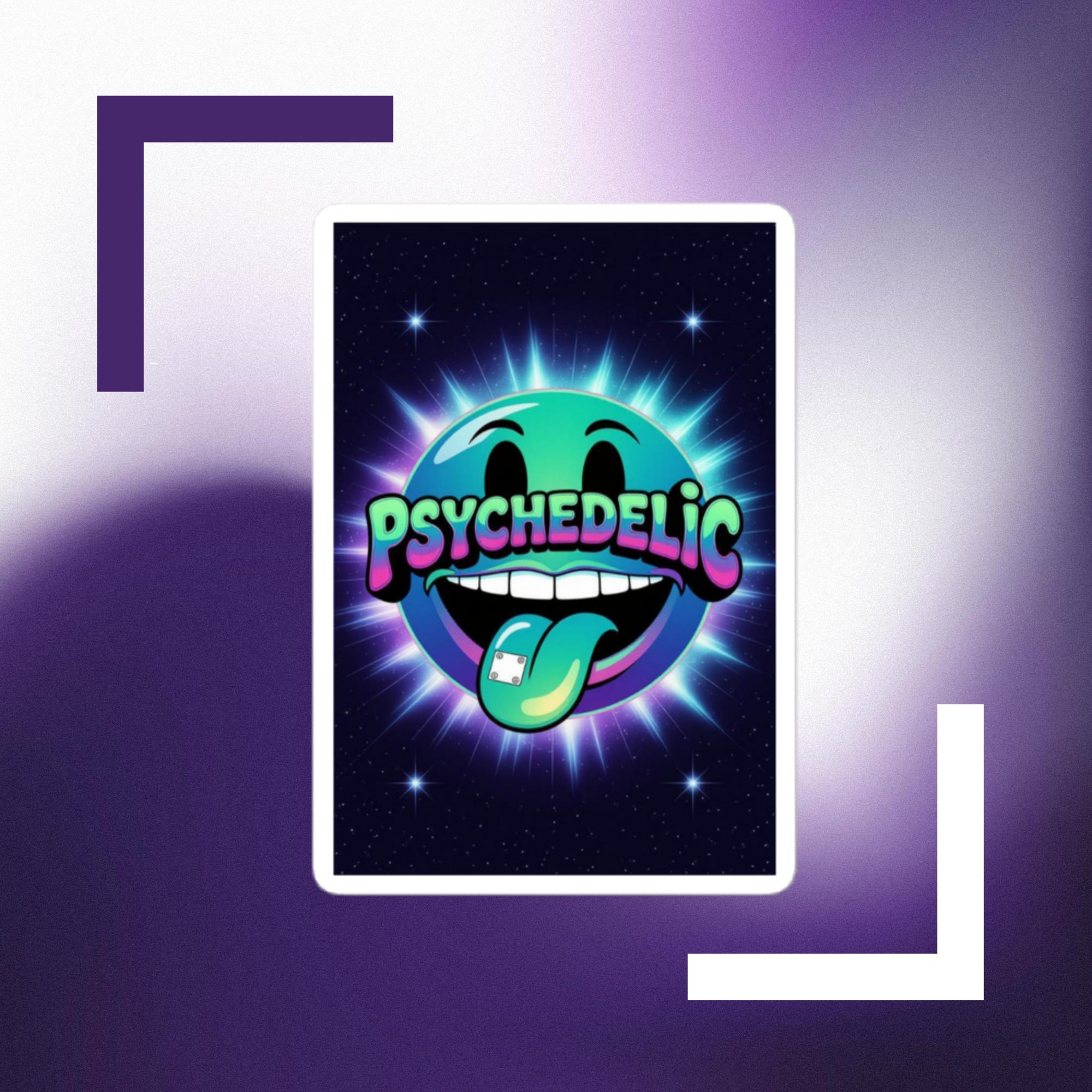 Psychedelic Tab Stars vinyl sticker on white background